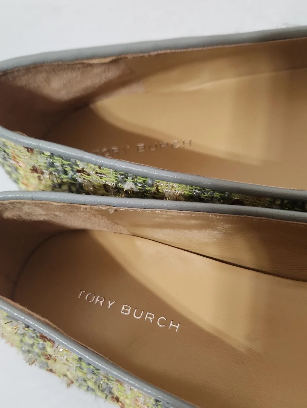 NWOB Tory Burch Leather Tweed Ballet Flats. Size 7.5